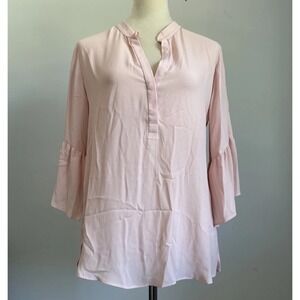 Blush Pink Boho Peplum Tunic Bell Sleeve Flowy Top‎ M Love Affair EU
